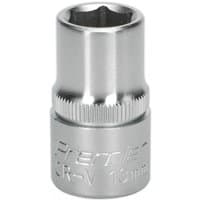 Sealey S1213 Walldrive socket, 13mm, 1/2in square drive, silver chrome finish with engraved markings.