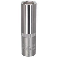 Silver Sealey Walldrive® deep socket, 15mm, 1/2in square drive, with a smooth cylindrical body and engraved markings.
