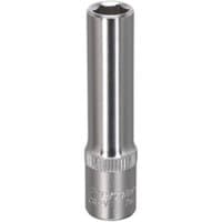 Silver Sealey Walldrive® deep socket, 7mm, 1/4in square drive, cylindrical shape with engraved text.