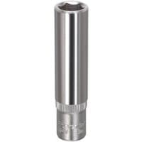 Sealey S1408D Walldrive socket, 8mm deep, 1/4in square drive, polished silver finish with engraved branding.