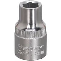 Sealey S3808 Walldrive® 8mm socket, 3/8in square drive, silver chrome finish, engraved with "Premier CR-V 8mm".