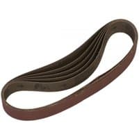 Pack of 5 Sealey sanding belts, 30x540mm, 100 grit, brown abrasive surface, looped design.