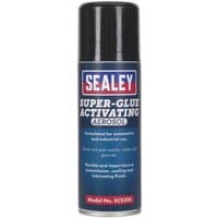 Sealey SCS300S Super Glue Activating Aerosol, 200ml black can with blue label and red Sealey logo.