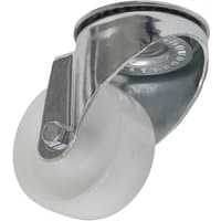 Sealey SCW480SB castor wheel with bolt hole swivel, 80mm diameter, silver metal bracket, and white rubber wheel.