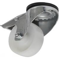 Sealey SCW480SBL castor wheel, silver metal frame, white wheel, bolt hole swivel, total lock, Ø80mm.