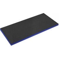 Black and blue Sealey shadow foam sheet, rectangular, 1200 x 550 x 50mm, textured surface for tool organization.