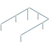 Blue Sealey Sharkbite Speedfit air supply system kit with yellow connectors and five drop points, 36 meters long.