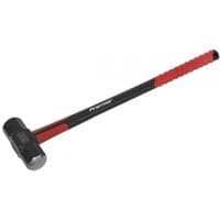 Sealey SLHF141 sledge hammer with 14Lb black head and red fibreglass shaft with textured grip.
