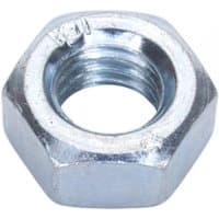 Steel hexagonal nut, M8 size, shiny silver finish with threaded interior, part of Sealey pack of 100.
