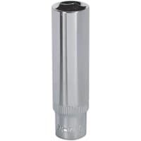 Sealey SP1410D deep socket, 10mm, 1/4in square drive, fully polished silver finish with Walldrive® design.