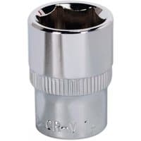 Sealey SP3814 Walldrive socket, 14mm, 3/8in square drive, fully polished silver finish with ribbed grip.