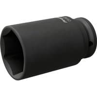 Black Sealey 1/2" drive hexagon impact socket with a smooth matte finish and engraved size markings.