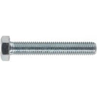 Sealey SS1275 zinc setscrew, M12 x 75mm, hex head, silver finish, pack of 10, grade 8.8 steel.