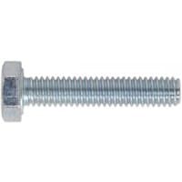 Zinc-plated Sealey SS420 setscrew, M4 x 20mm, hexagonal head, threaded shaft, pack of 50.