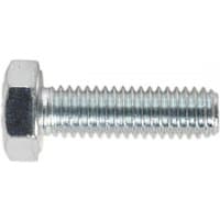 Zinc-plated Sealey SS620 setscrew, M6 x 20mm, hexagonal head, pack of 50, silver finish, threaded body.