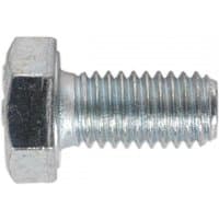 Zinc-coated M8 x 16mm setscrew with hexagonal head, silver finish, pack of 50 by Sealey.