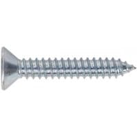 Sealey self-tapping screw, 6.3x38mm, silver, countersunk head, Pozi drive, pack of 100.