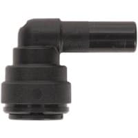 Black Sealey Stem Elbow with right-angle bend and cylindrical connector, textured surface.