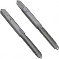 Sealey TSM5 tap set, two silver steel taps, one taper and one plug, M5 x 0.8mm threading, straight fluted design.