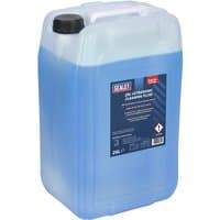 Blue Sealey Ultrasonic Cleaning Fluid container with black cap and label, 25L capacity.