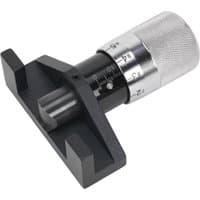 Sealey VSE110 Belt Tensioning Gauge, black and silver with knurled handle and measurement markings.