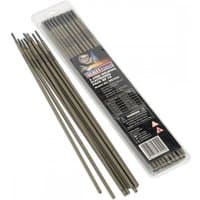 Sealey WE1032 welding electrodes, Ø3.2 x 350mm, pack of 10, gray rods in clear plastic case with black label.