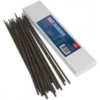 Sealey welding electrodes, Ø3.2 x 350mm, 2.5kg pack, black rods with white box and blue label.