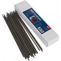 Sealey WE5032 welding electrodes, Ø3.2 x 350mm, 5kg pack, gray rods with white and blue packaging.