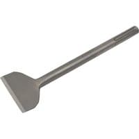 Sealey Worksafe SDS Max wide cranked chisel, silver steel with flat wide blade and grooved cylindrical handle