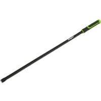 Black Siegen straight hammer cap pry bar with green-accented handle and flat chisel tip.