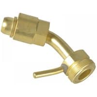 Brass Sievert Pro 86/88 short neck tube, 70mm, with curved design and attached hook.