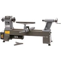 SIP Variable Speed Midi Wood Lathe, gray with digital display, adjustable tool rest, and sturdy base.