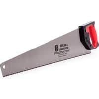 Spear & Jackson 22” hand saw with a silver blade, black and red handle, and bold branding on the blade.