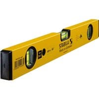 Yellow Stabila 70-2 Spirit Level with dual vials and black end caps.