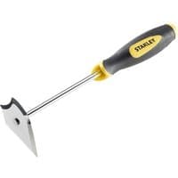 Stanley Dynagrip Combination Shavehook with black and yellow ergonomic handle and stainless steel triangular blade.