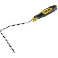 Stanley Mini Paint Roller Frame with black and yellow ergonomic handle and metal rod.