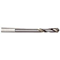 Starrett high-speed steel pilot drill, silver with spiral flutes, designed for hole saw arbors.