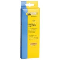 Blue and yellow Tacwise box containing 1000 18 gauge 50mm angled nails.