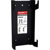 Black Telesteps wall mount for Combi Line telescopic ladders, rectangular with instructional label and mounting holes.