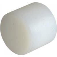 White cylindrical super plastic face replacement for Thor hammer, smooth texture, 38mm diameter.