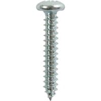 Zinc-plated self-tapping screw with pan head and Phillips drive, 6 x 3/8 size, by TIMCO, pack of 25.