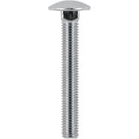 TIMCO carriage bolt, A2 stainless steel, M6 x 40mm, round head, threaded shaft, silver finish.