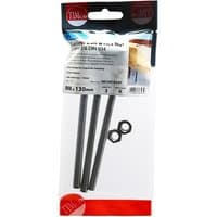 Timco stainless steel carriage bolts and hex nuts, M8 x 130mm, in clear packaging with red and black branding.