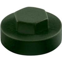 Juniper green TIMCO hex head cover cap, 19mm, with textured surface and circular base.