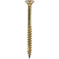 Yellow TIMCO C2 Clamp-Fix screw, 4.0 x 50mm, double countersunk head, coarse thread, single screw shown.