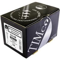 TIMCO box of silver hex self-drilling metal screws, 5.5 x 32mm, labeled for exterior use, black packaging.