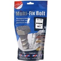 TIMCO silver masonry bolts in blue TIMbag, hex head, 12.0 x 130mm, exterior use, with product details on packaging.