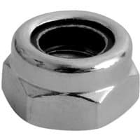 TIMCO NT5SSX Nylon Nut, Type T, A2 stainless steel, M5 size, hexagonal shape, silver finish, pack of 10.