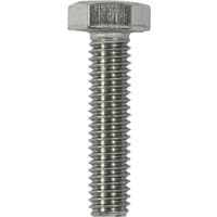 Hex set screw, A2 stainless steel, M10 x 40mm, silver, threaded shaft with hexagonal head, pack of 10 by TIMCO.