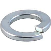 Zinc-plated M6 spring washer with split design, circular shape, and metallic finish by TIMCO.